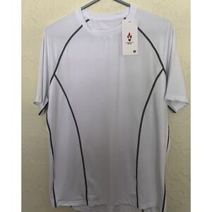 Liberty‎ Pro Men's Short Sleeve Crew Neck Sports T-Shirt EG7 White Sz S  Wicking